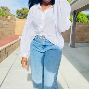 White oversized button up (2X)